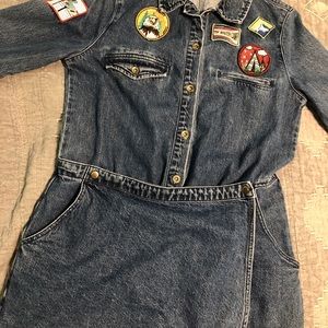 RARE Zara Trafaluc Outdoors Camping Denim Jumpsuit